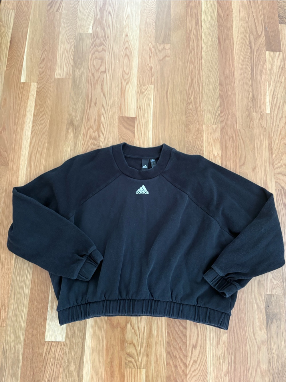Adidas Cropped Crewneck Sweatshirt Black Size Large